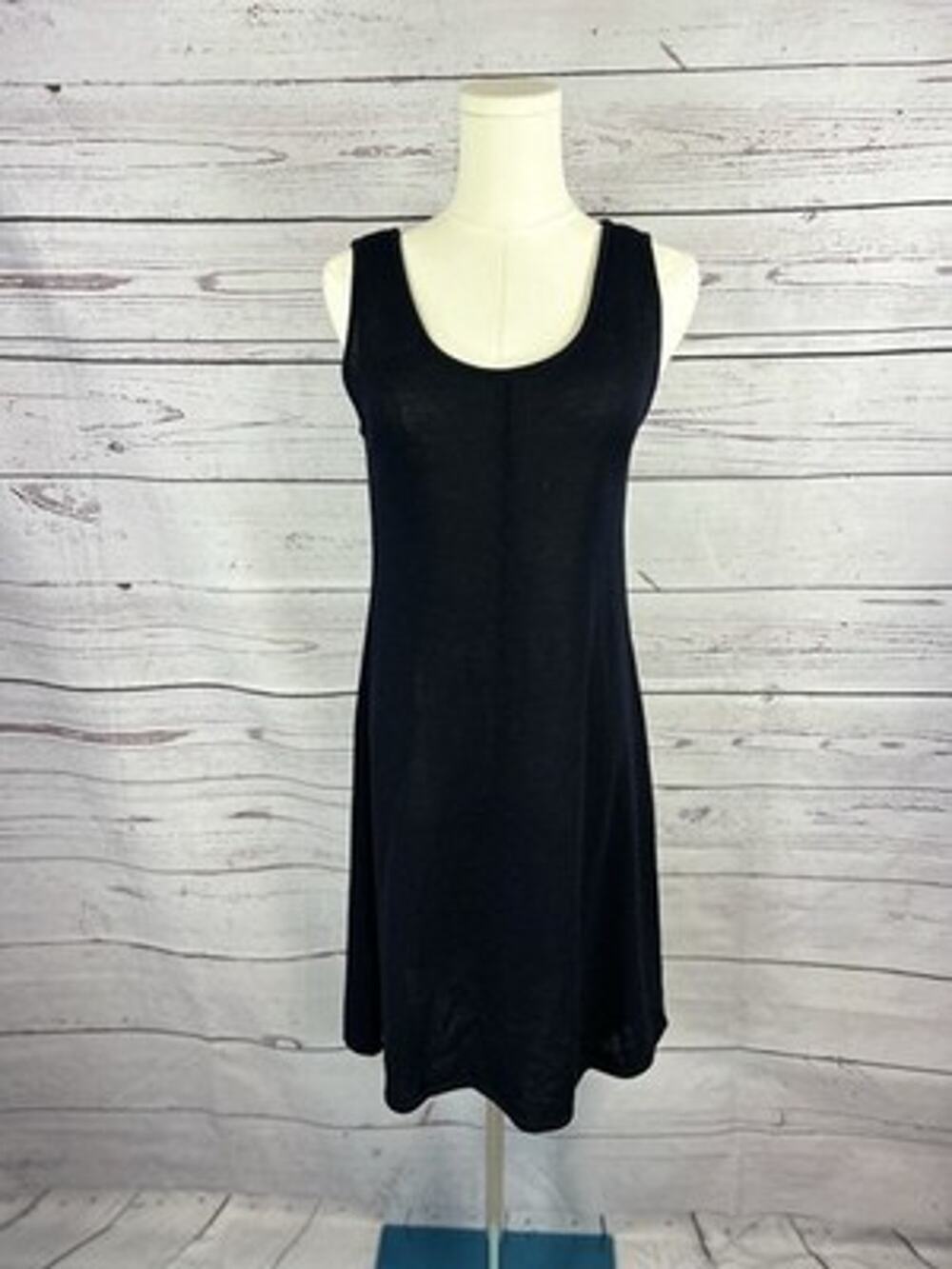 Donna Karan New York Black Sleeveless Shift Dress Size Small
